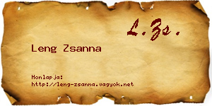 Leng Zsanna névjegykártya